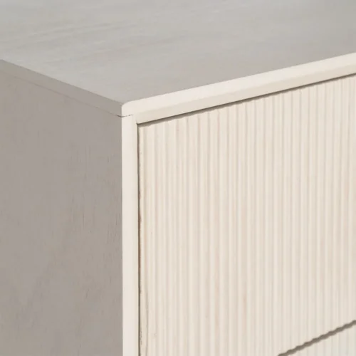 Table de chevet à tiroirs crème et métal Ixia 61 cm — vue 5