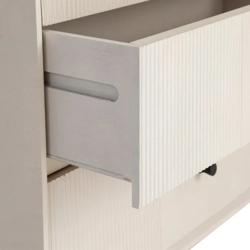 Table de chevet à tiroirs crème et métal Ixia 61 cm — vue 6