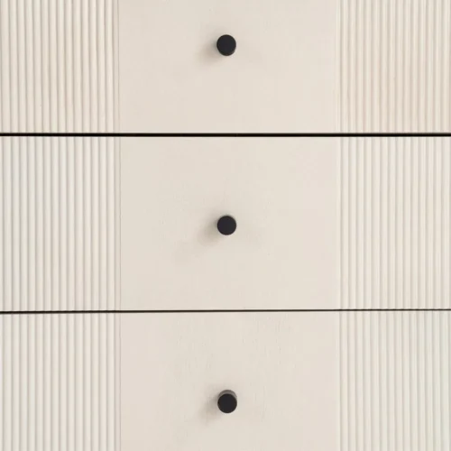 Table de chevet à tiroirs crème et métal Ixia 61 cm — vue 7