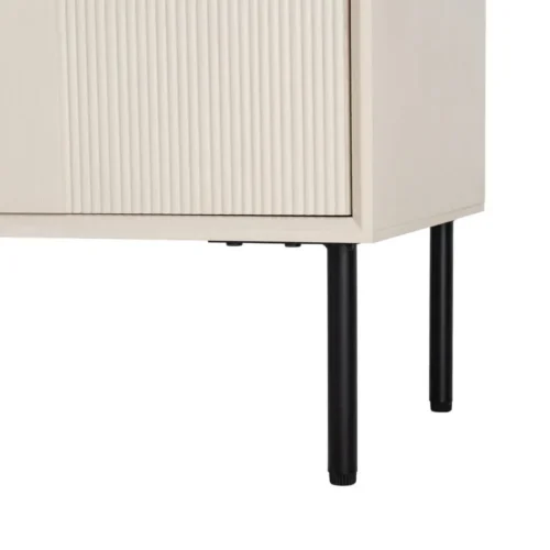 Table de chevet à tiroirs crème et métal Ixia 61 cm — vue 9