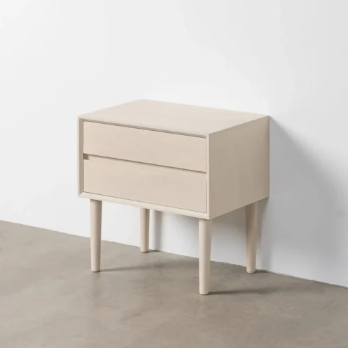 Table de chevet à tiroirs crème Ixia 50 cm