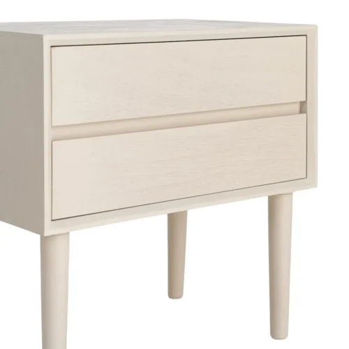 Table de chevet à tiroirs crème Ixia 50 cm — vue 4