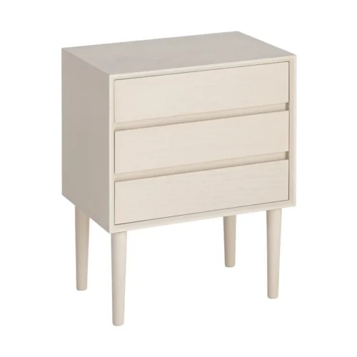 Table de chevet à tiroirs crème Ixia 62 cm — vue 2