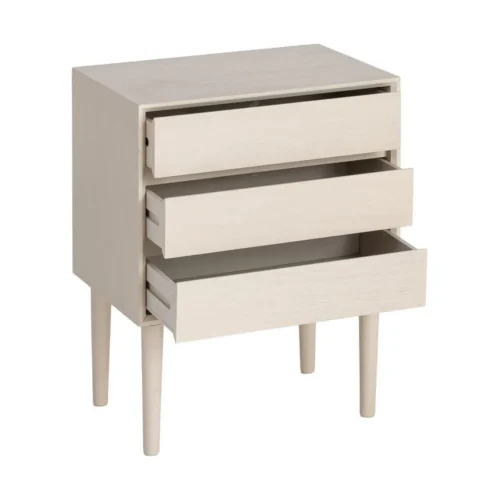 Table de chevet à tiroirs crème Ixia 62 cm — vue 3