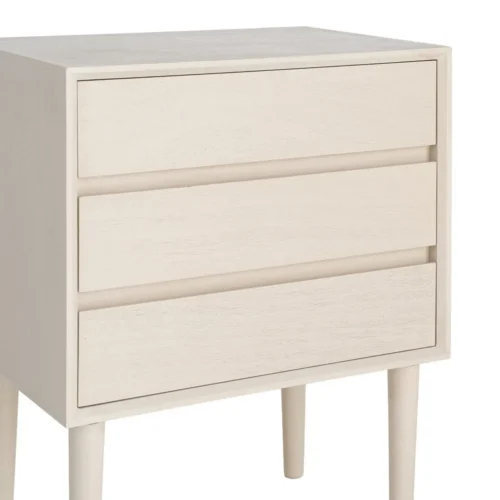 Table de chevet à tiroirs crème Ixia 62 cm — vue 4