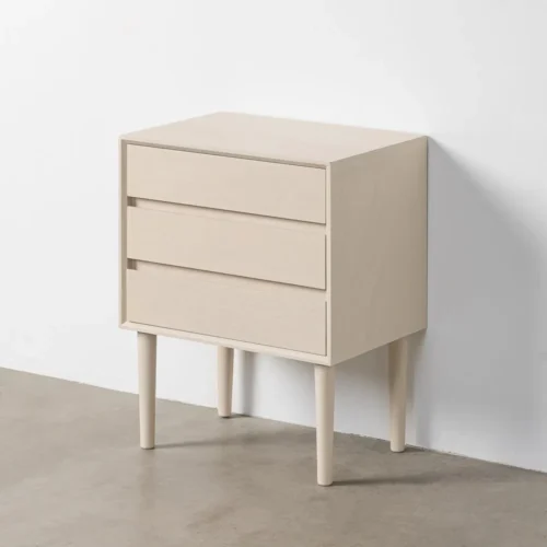 Table de chevet à tiroirs crème Ixia 62 cm — vue 9