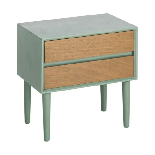 Table de chevet à tiroirs vert Ixia 50 cm — vue 2
