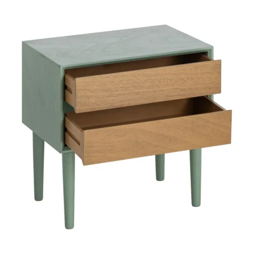Table de chevet à tiroirs vert Ixia 50 cm — vue 3
