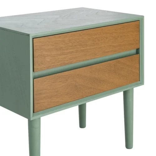 Table de chevet à tiroirs vert Ixia 50 cm — vue 4