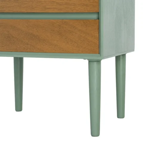 Table de chevet à tiroirs vert Ixia 50 cm — vue 8