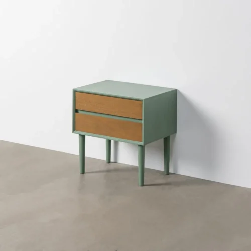 Table de chevet à tiroirs vert Ixia 50 cm — vue 9
