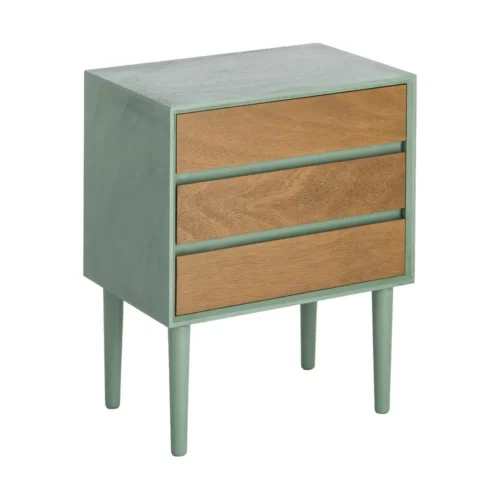 Table de chevet à tiroirs vert Ixia 62 cm — vue 2