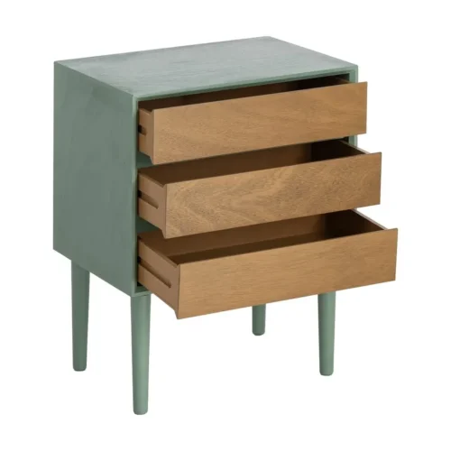 Table de chevet à tiroirs vert Ixia 62 cm — vue 3