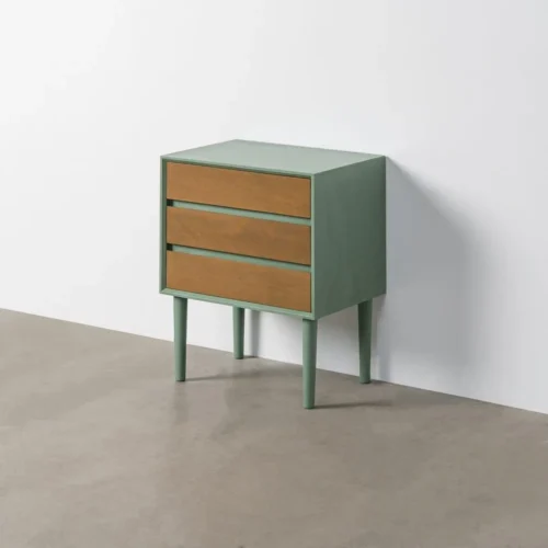 Table de chevet à tiroirs vert Ixia 62 cm — vue 9