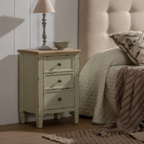 Table de chevet beige Ixia 45 cm — vue 2
