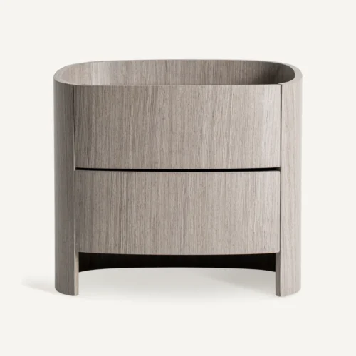 Table de chevet Burkina chêne gris et cuir Vical Home