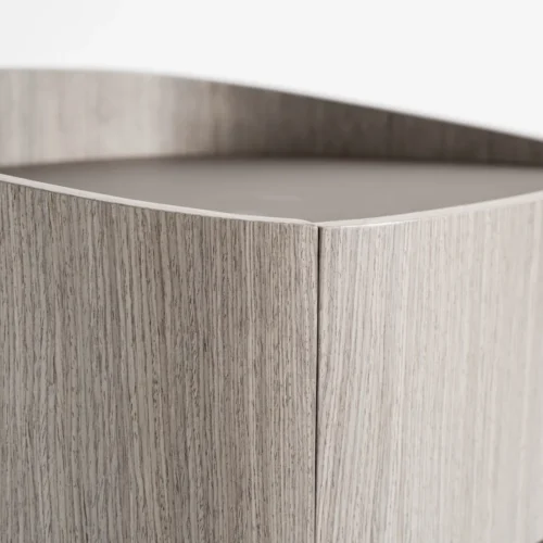 Table de chevet Burkina chêne gris et cuir Vical Home — vue 4