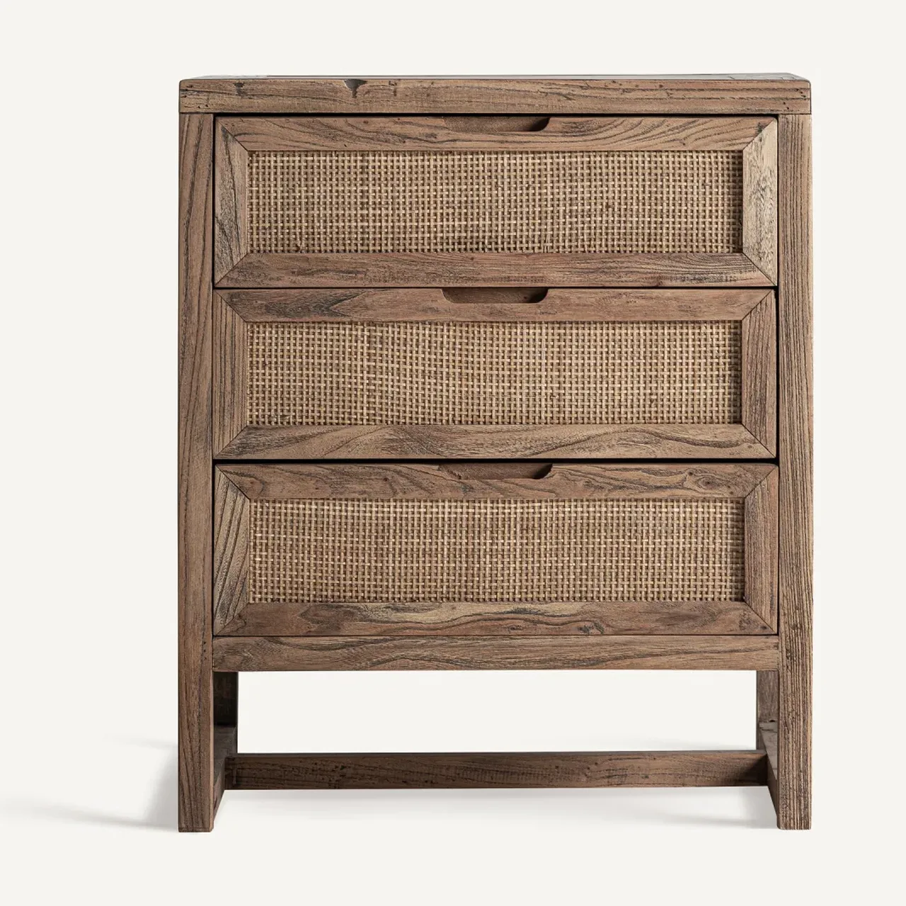Table de chevet Byremo orme marron et rotin Vical Home