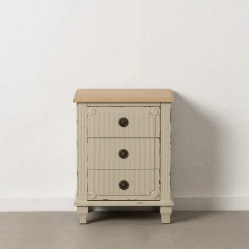 Table de chevet crème pieds bas Ixia 48 cm