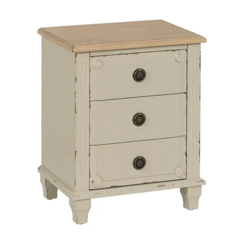 Table de chevet crème pieds bas Ixia 48 cm — vue 3