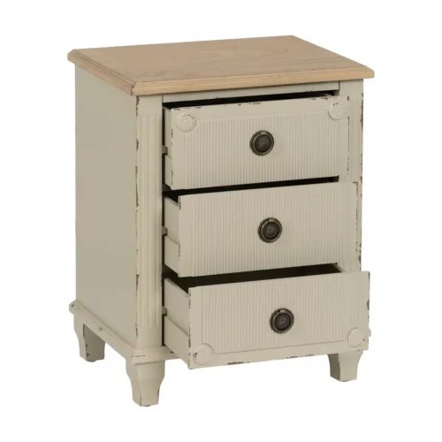 Table de chevet crème pieds bas Ixia 48 cm — vue 4