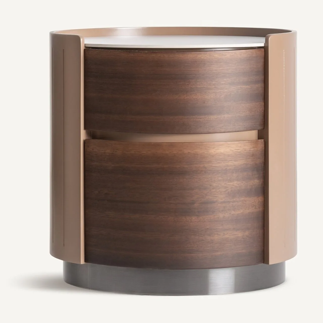 Table de chevet Giswil marron et blanc Vical Home