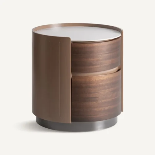 Table de chevet Giswil marron et blanc Vical Home — vue 2