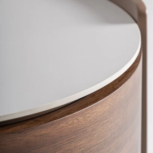 Table de chevet Giswil marron et blanc Vical Home — vue 3