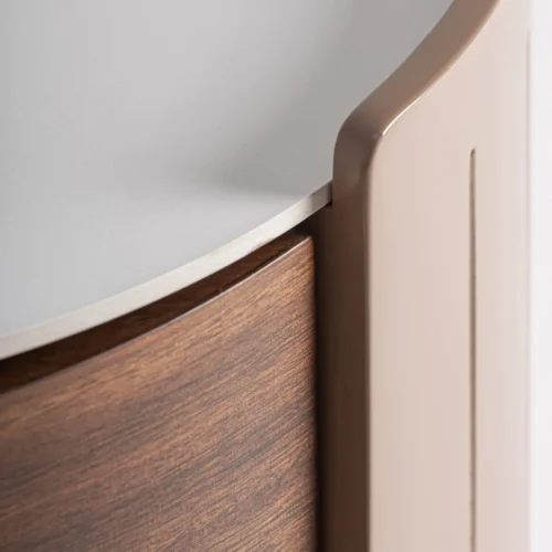 Table de chevet Giswil marron et blanc Vical Home — vue 4