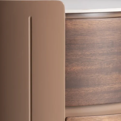 Table de chevet Giswil marron et blanc Vical Home — vue 6