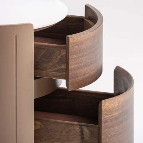 Table de chevet Giswil marron et blanc Vical Home — vue 7
