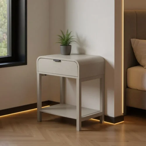Table de chevet gris clair Ixia 48 cm — vue 5