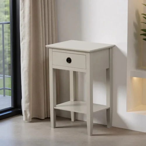 Table de chevet gris clair niche Ixia 40 cm — vue 6