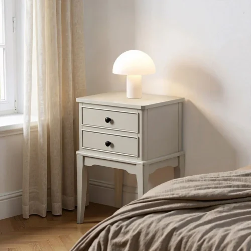 Table de chevet gris clair pieds hauts Ixia 40 cm — vue 6