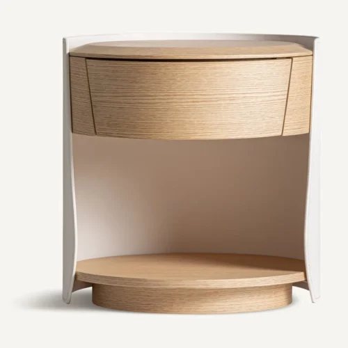 Table de chevet Huez sable et blanc cassé Vical Home