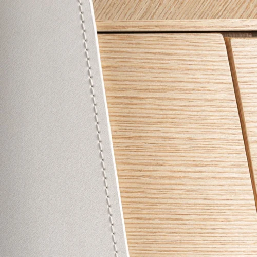 Table de chevet Huez sable et blanc cassé Vical Home — vue 4