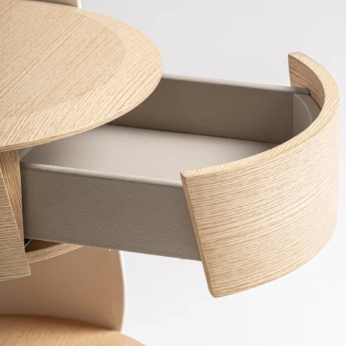 Table de chevet Huez sable et blanc cassé Vical Home — vue 6