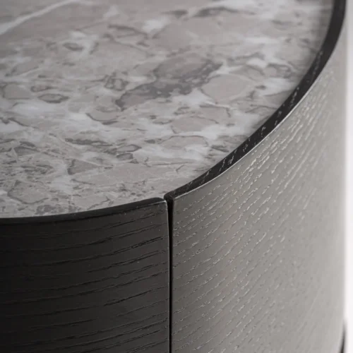 Table de chevet Isola noir et céramique blanche Vical Home — vue 3