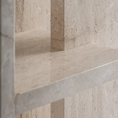 Table de chevet Korba marbre beige Vical Home — vue 3