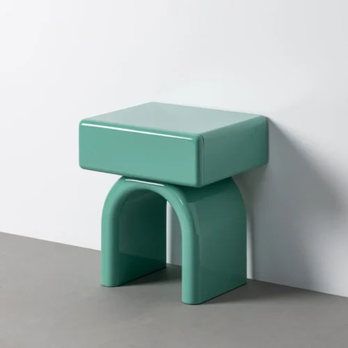 Table de chevet laquée vert Ixia 50 cm — vue 8