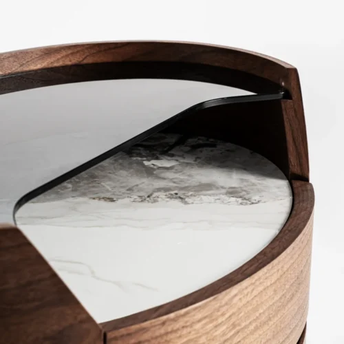 Table de chevet Lecco bois, verre et céramique Vical Home — vue 4