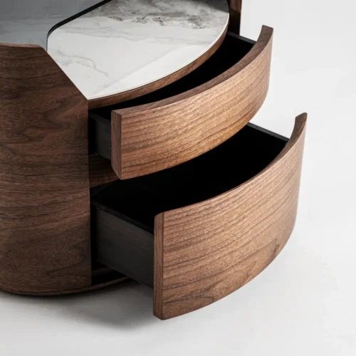 Table de chevet Lecco bois, verre et céramique Vical Home — vue 5