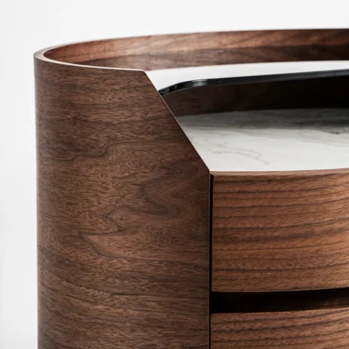 Table de chevet Lecco bois, verre et céramique Vical Home — vue 6