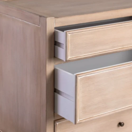 Table de chevet marron clair 3 tiroirs Ixia 65 cm — vue 3