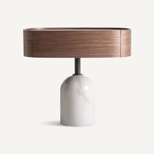 Table de chevet Mens noyer et marbre Vical Home