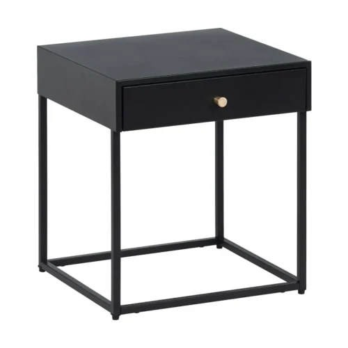 Table de chevet métal noir Ixia 43 cm — vue 2