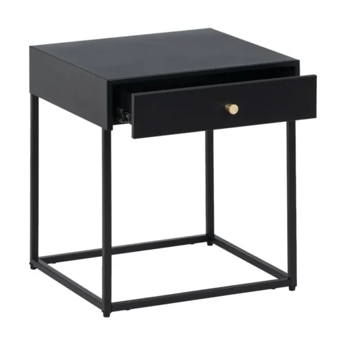 Table de chevet métal noir Ixia 43 cm — vue 3