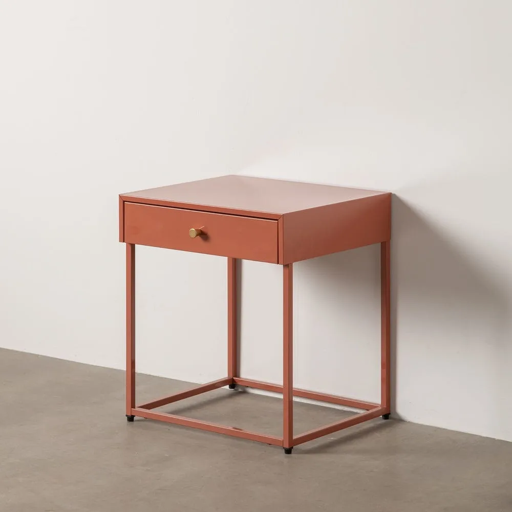Table de chevet métal terre cuite Ixia 43 cm