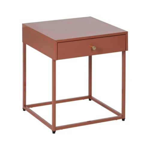 Table de chevet métal terre cuite Ixia 43 cm — vue 2