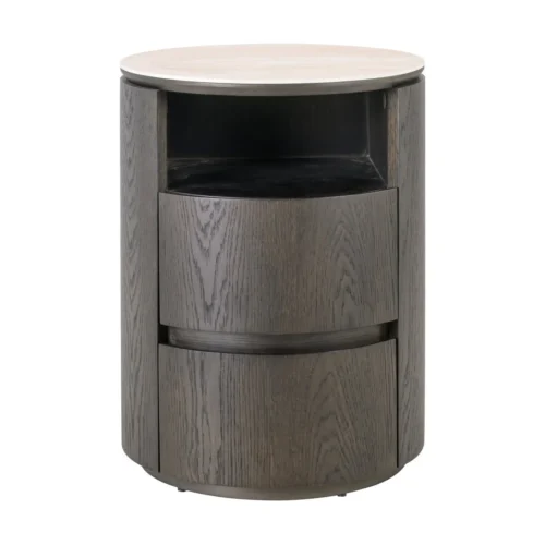 Table de chevet Nando marron 2 tiroirs Richmond Interiors — vue 2